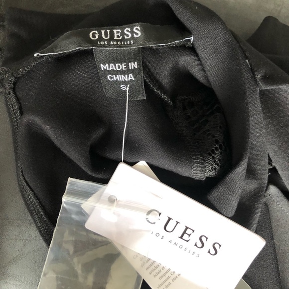 Guess top with lace sleeves. Black, size S. NWT - Picture 4 of 5